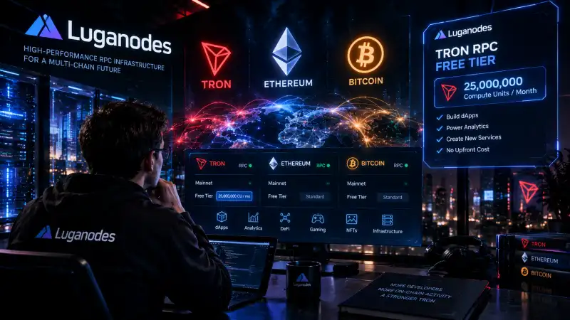 Luganodes Launches Free TRON RPC Service Offering 25 Million Compute Units Monthly